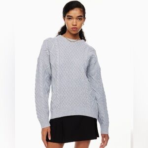 Aritzia Sunday Best Light Gray Oversized Crewneck Sweater - Size S